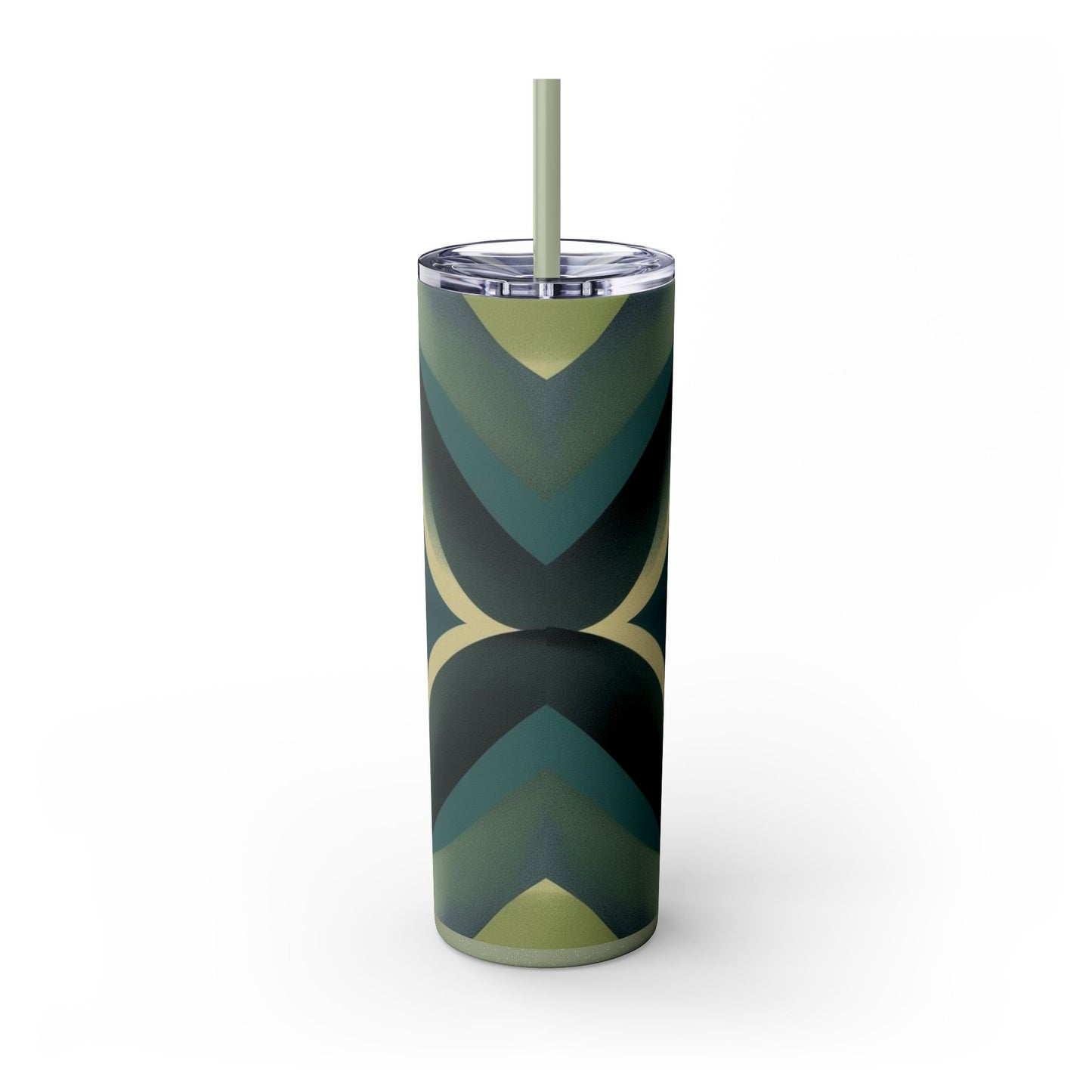 Optical Illusion Skinny Tumbler with Straw, 20oz