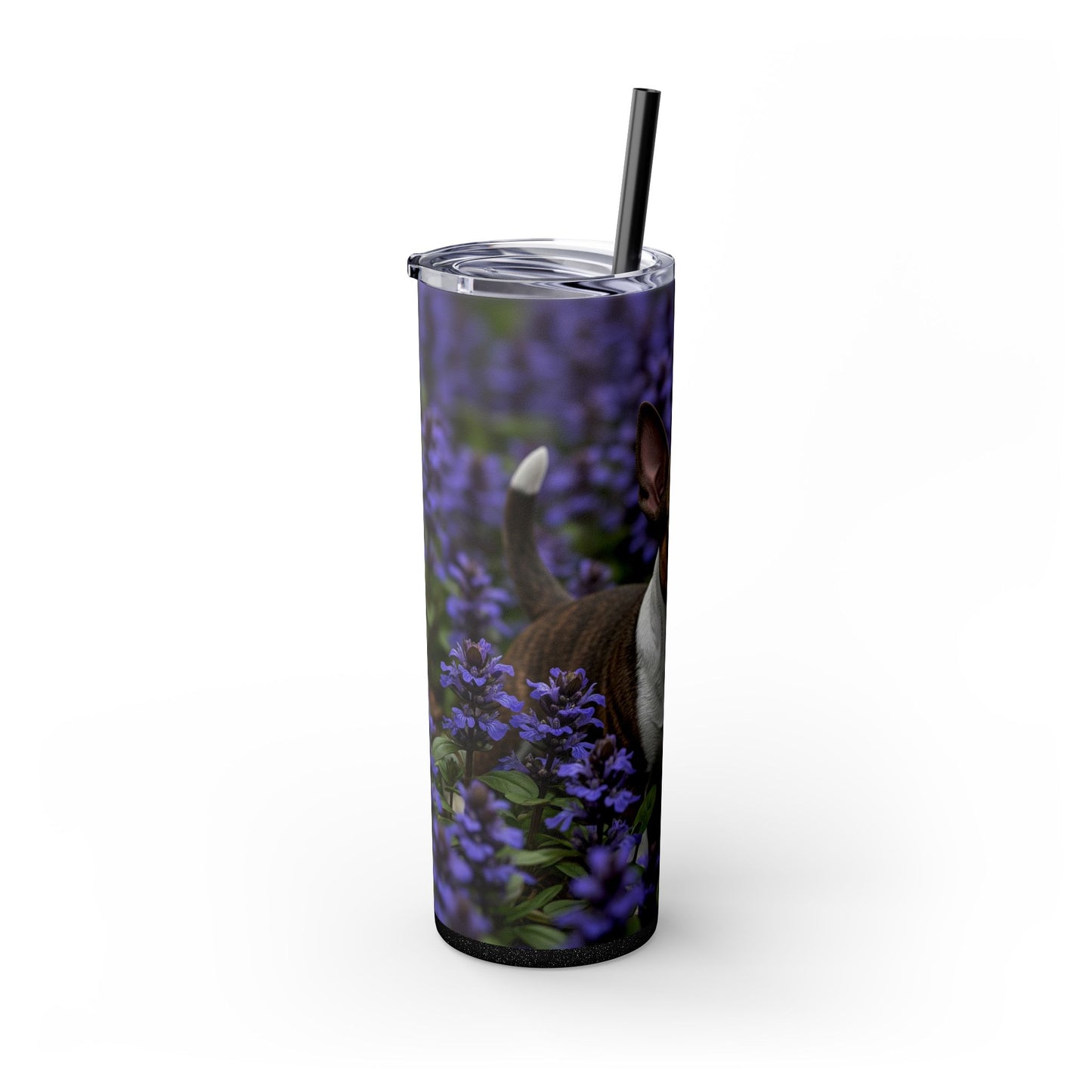 Miniature Bull Terrier Skinny Tumbler with Straw, 20oz