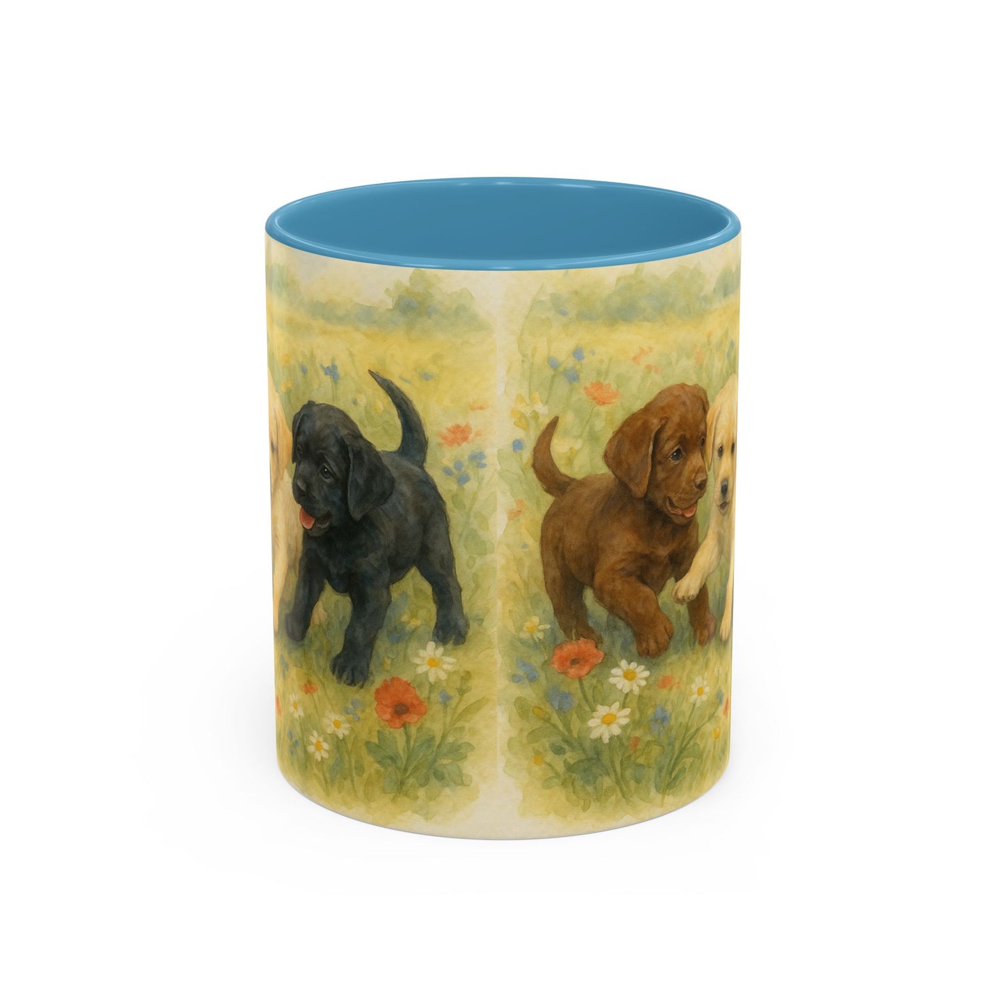 Labrador Retriever puppies Accent Mug – Ceramic Coffee Cup