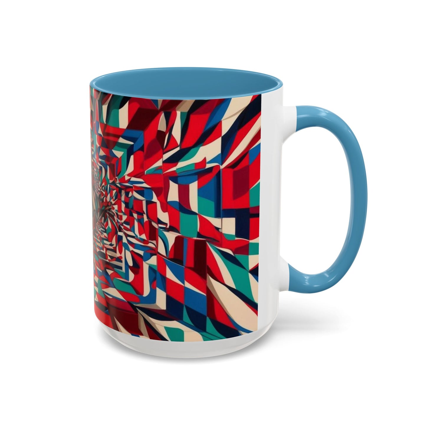 Optical Illusion Accent Mug – Ceramic Coffee Cup