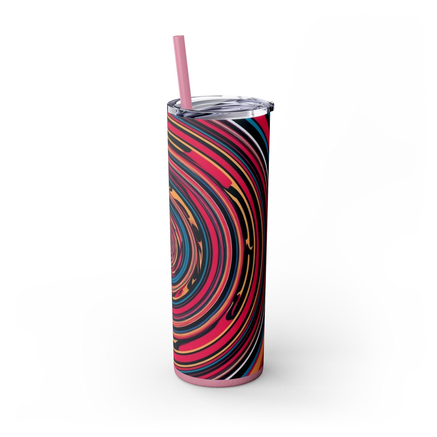 Optical Illusion Skinny Tumbler with Straw, 20oz