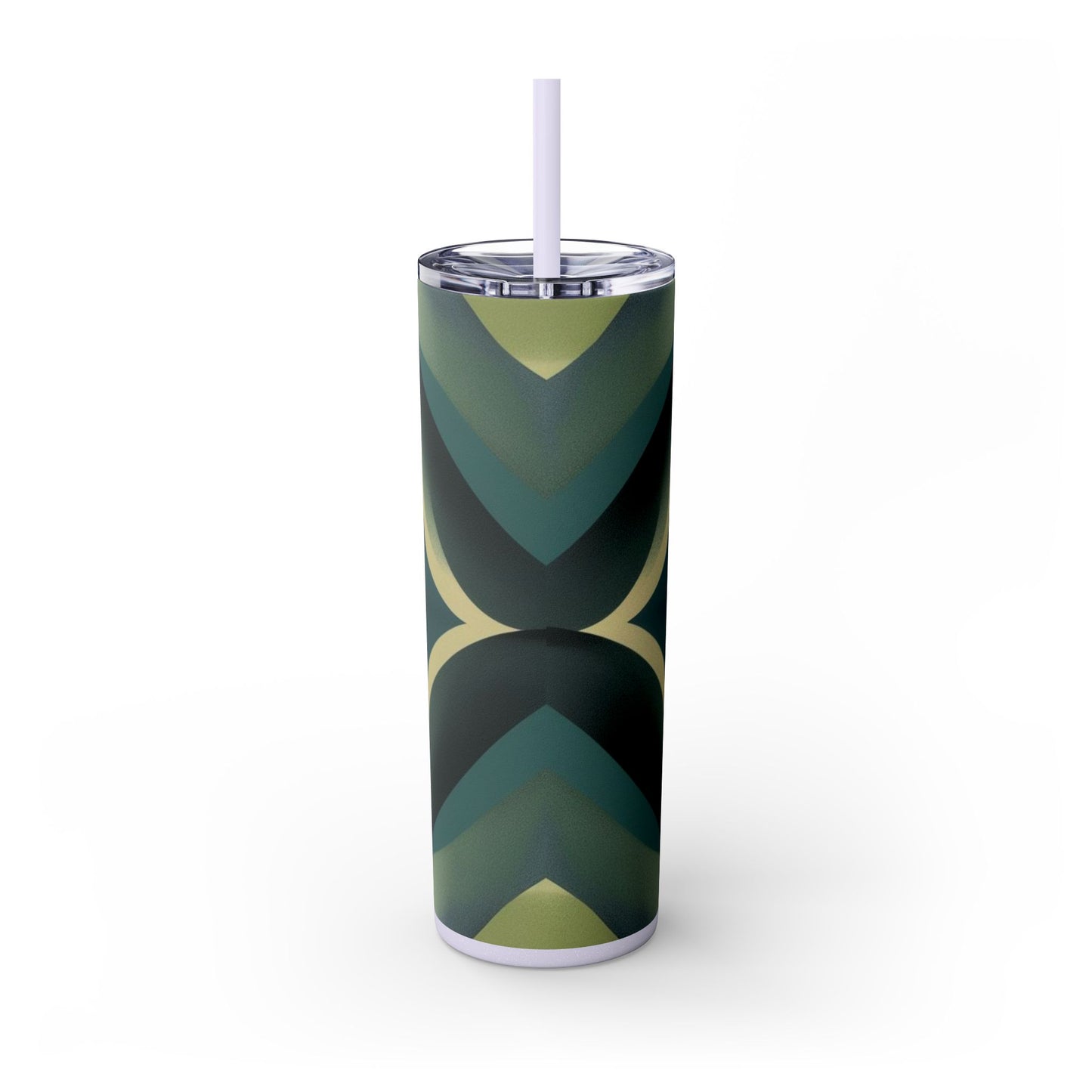 Optical Illusion Skinny Tumbler with Straw, 20oz