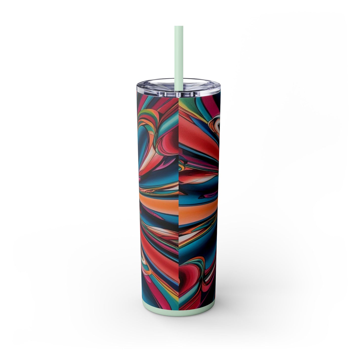 Optical Illusion Skinny Tumbler with Straw, 20oz