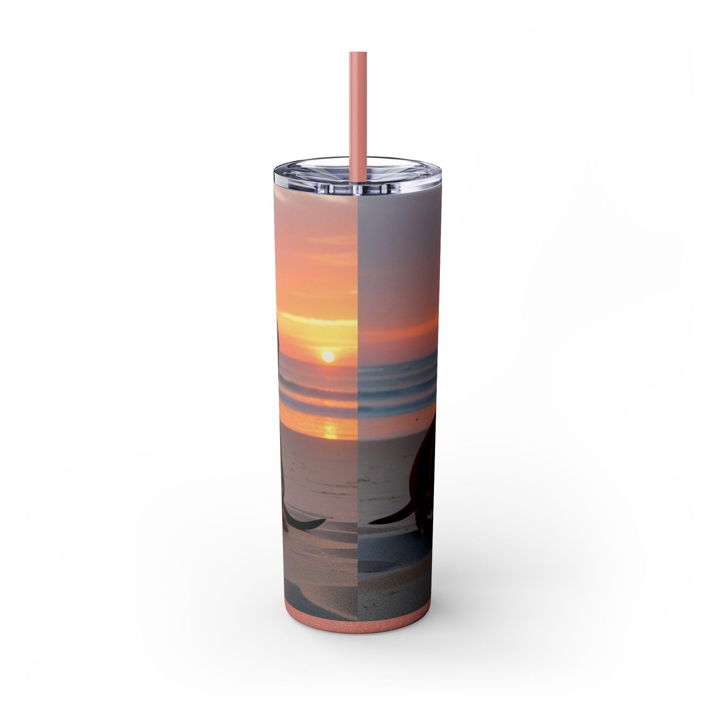 Vaso delgado con pajita Dachshund Love, 20 oz