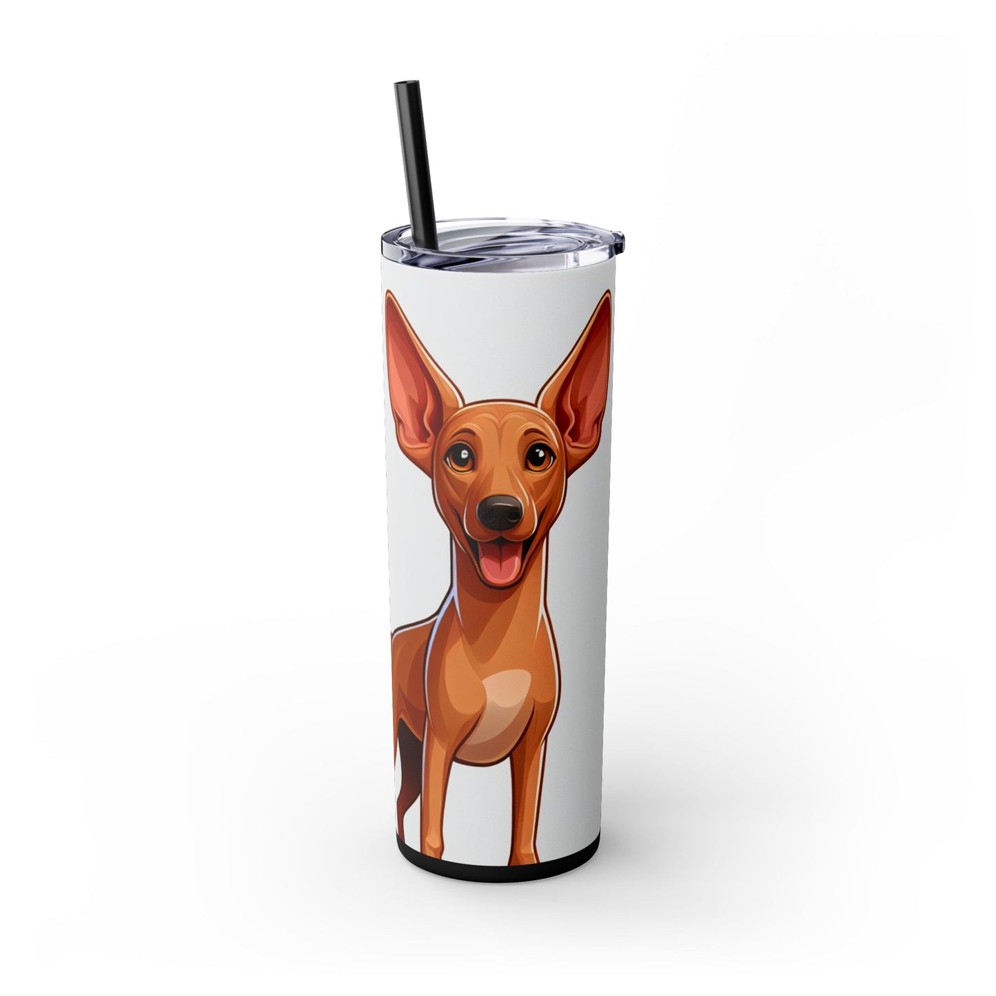 Pharaoh Hound Skinny Tumbler with Straw, 20oz