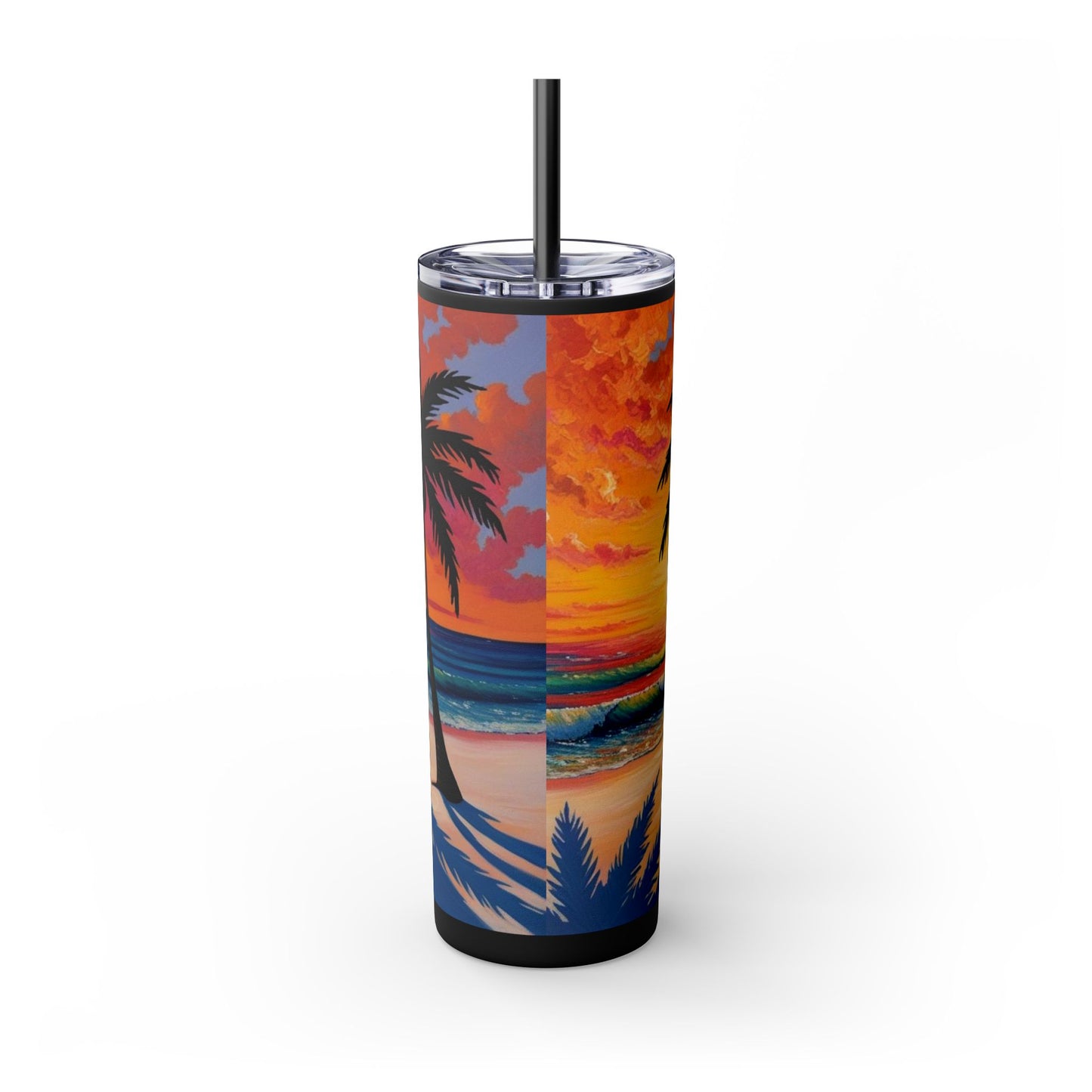 Brilliant Sunrise Skinny Tumbler with Straw, 20oz