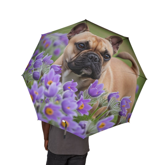 French Bulldog Semi-Automatic Foldable Umbrella