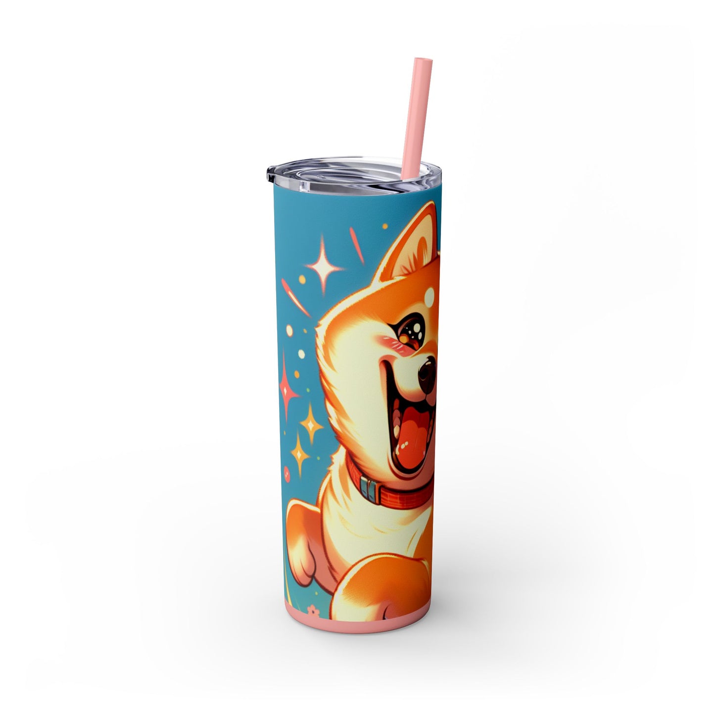 Shiba Inu Skinny Tumbler with Straw, 20oz