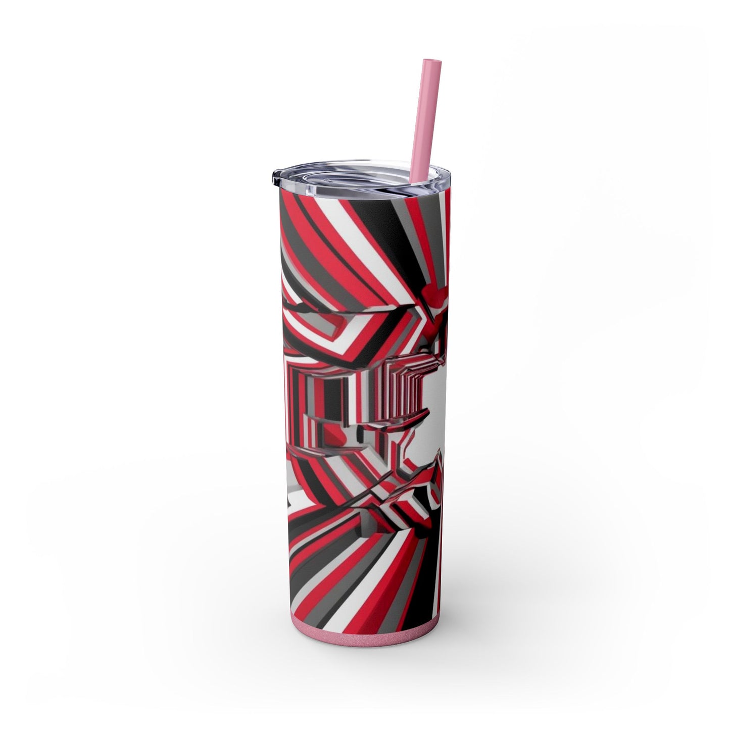Optical Illusion Skinny Tumbler with Straw, 20oz