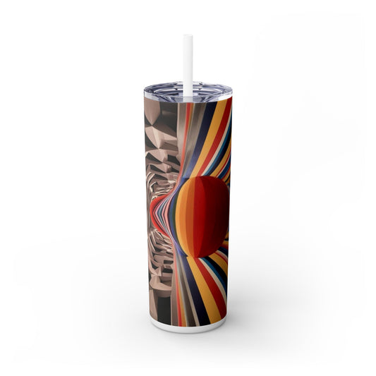 Optical Illusion Skinny Tumbler with Straw, 20oz