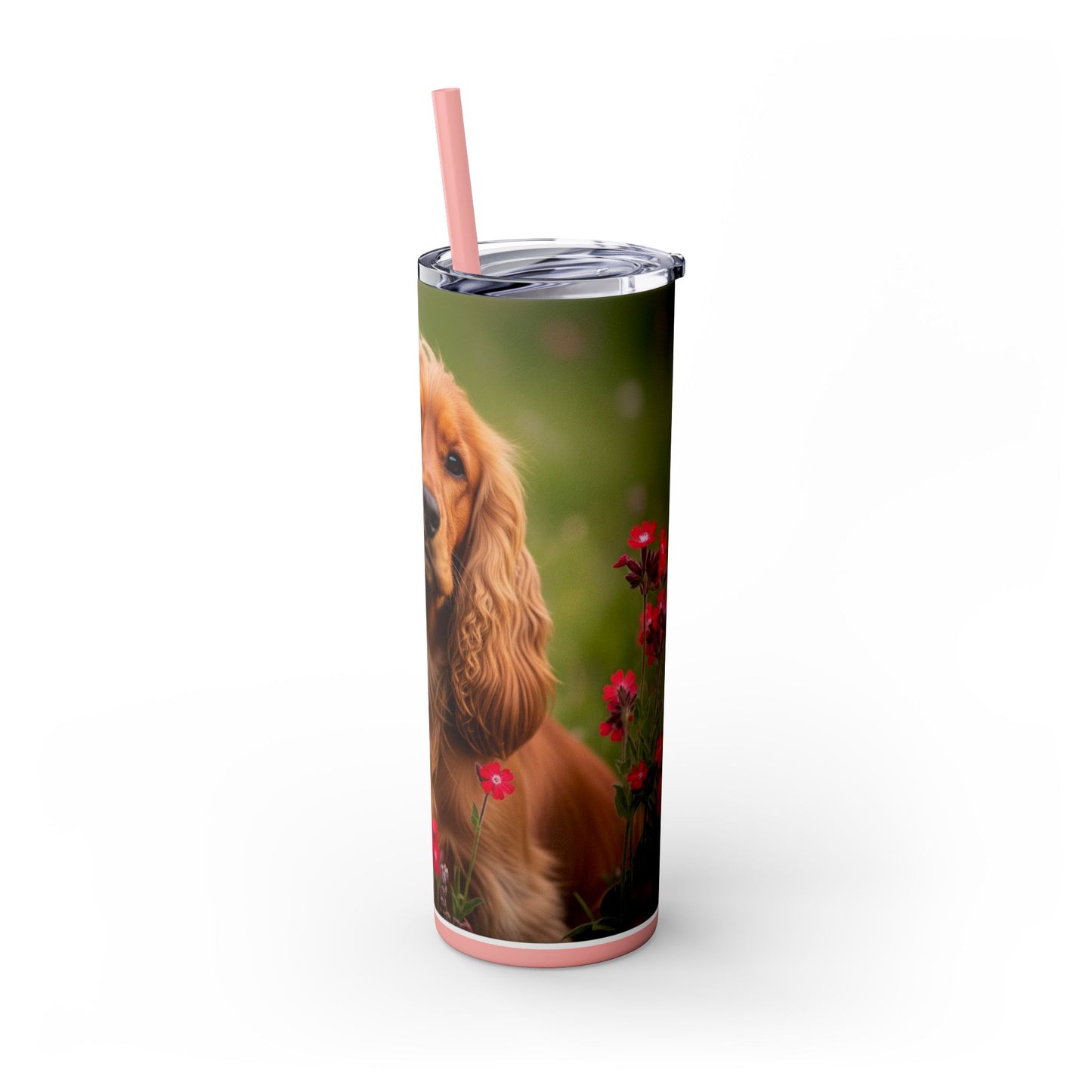 Vaso delgado con pajita de Cocker Spaniel, 20 oz