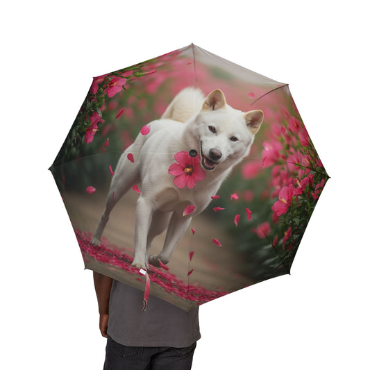 Korean Jindo Dog Semi-Automatic Foldable Umbrella