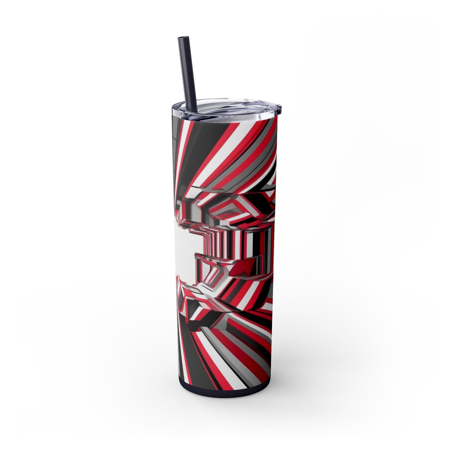 Optical Illusion Skinny Tumbler with Straw, 20oz