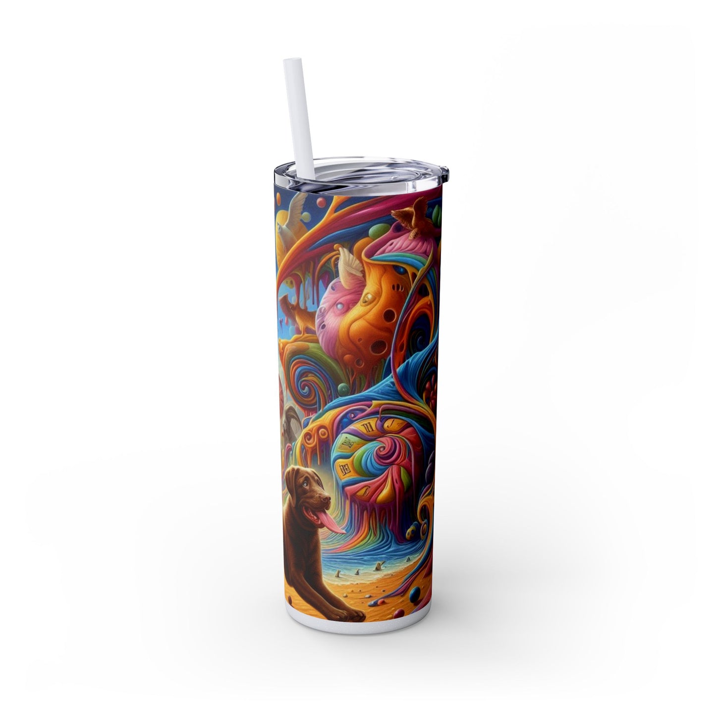 Gobelet Labrador en chocolat avec paille, 590 ml