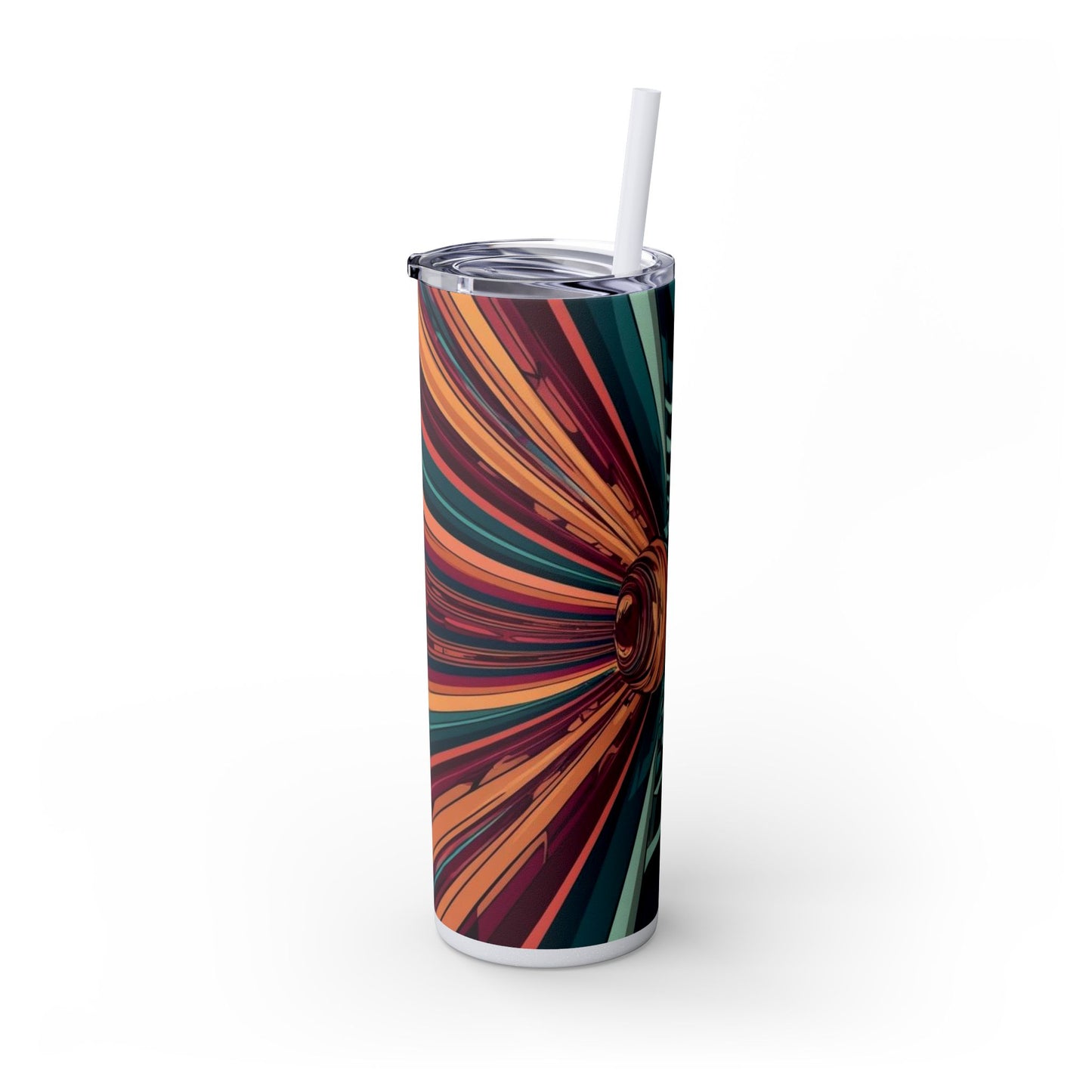 Optical Illusion Skinny Tumbler with Straw, 20oz