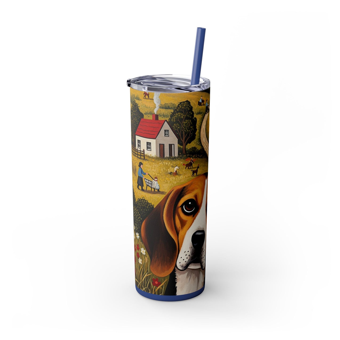 Beagle Skinny Tumbler with Straw, 20oz