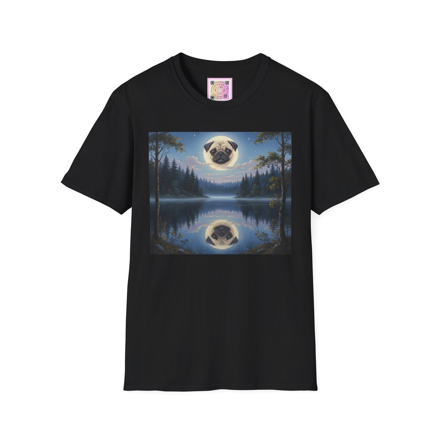 Canine Canvas Collection: Pug Moon Tee Shirt