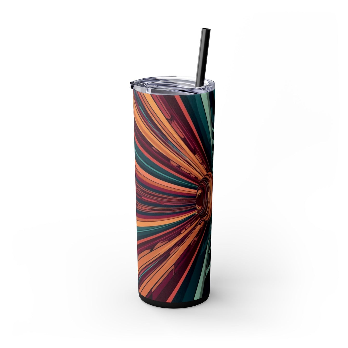 Optical Illusion Skinny Tumbler with Straw, 20oz