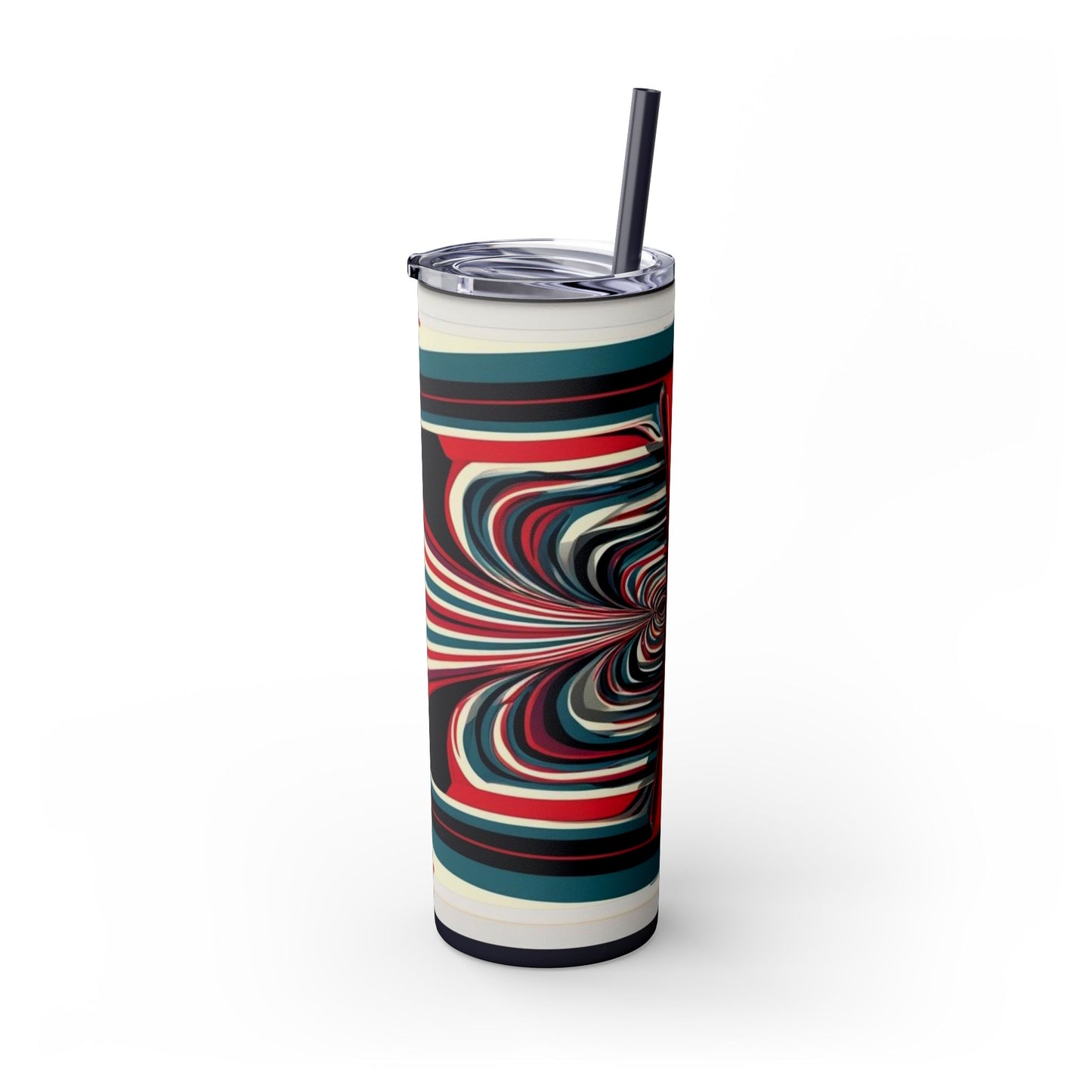 Optical Illusion Skinny Tumbler with Straw, 20oz