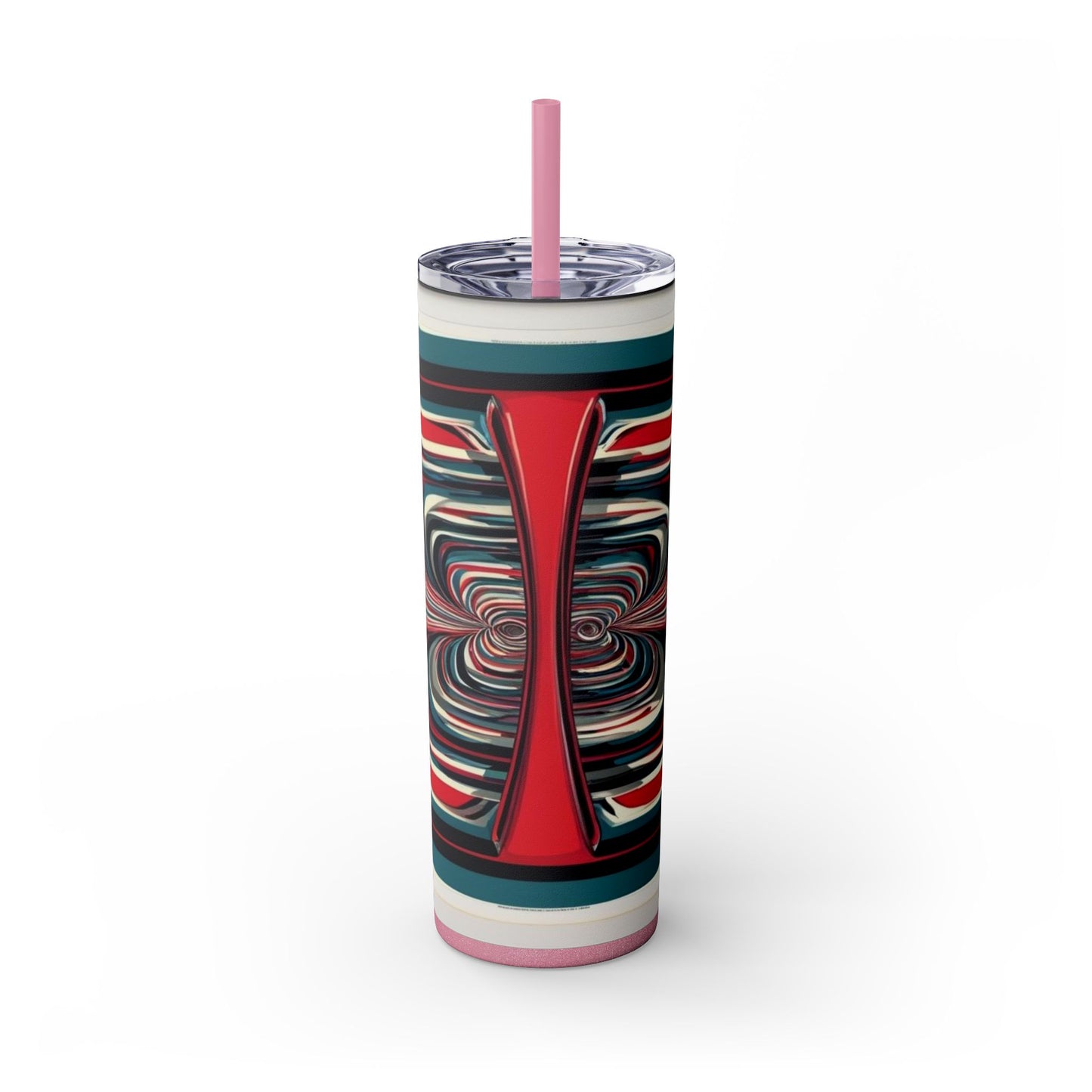 Optical Illusion Skinny Tumbler with Straw, 20oz