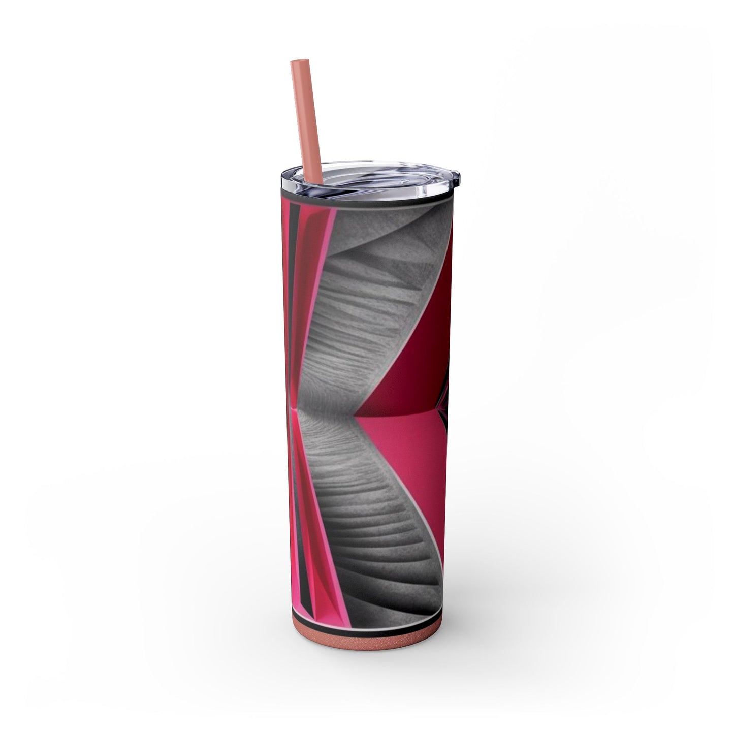 Optical Illusion Skinny Tumbler with Straw, 20oz