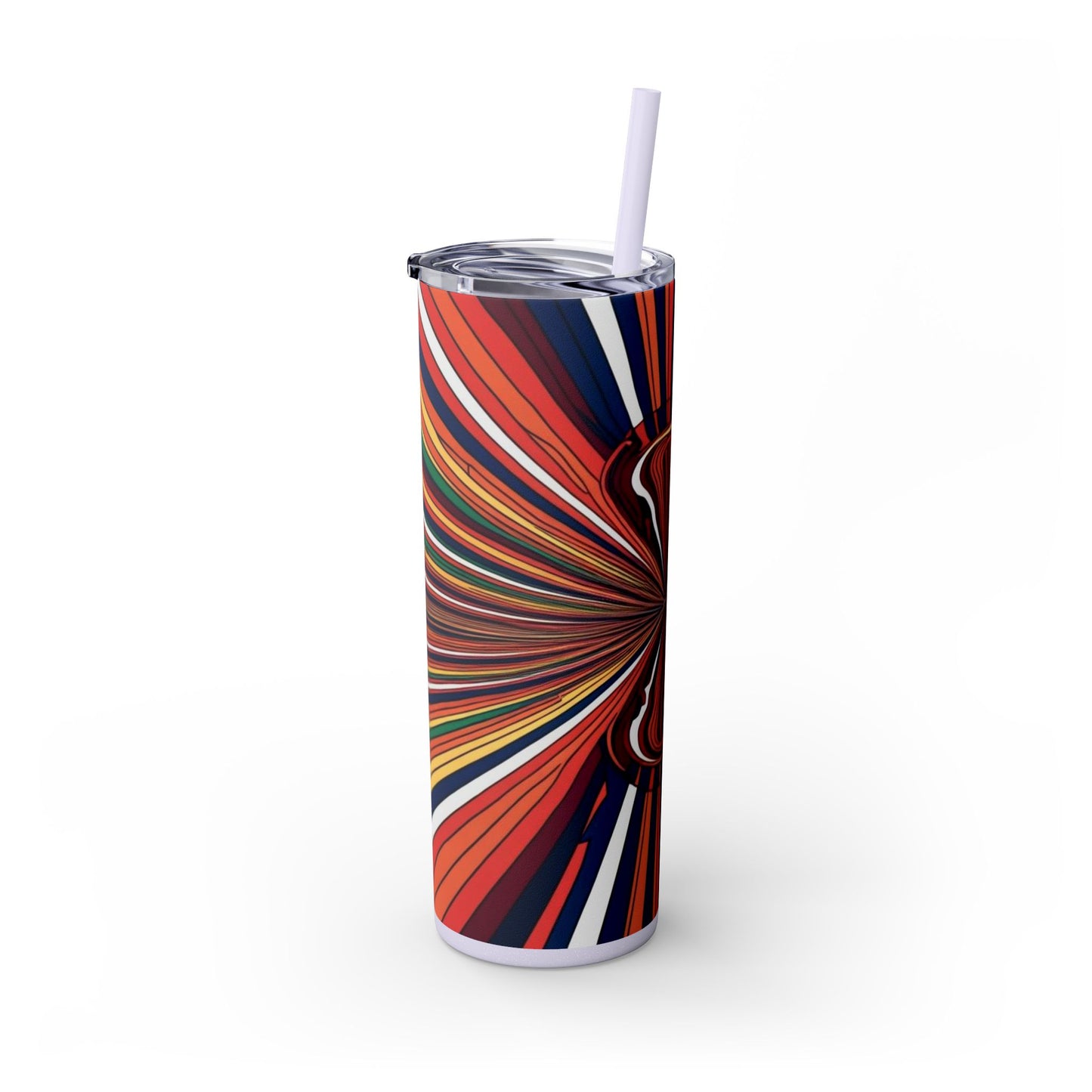 Optical Illusion Skinny Tumbler with Straw, 20oz