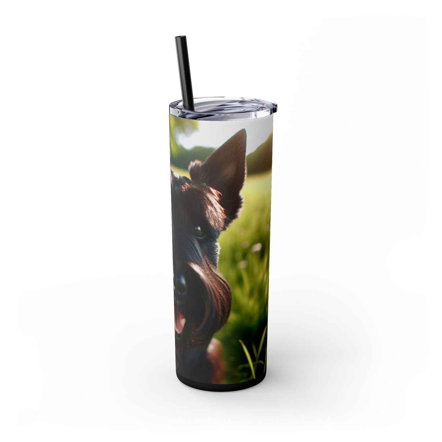 Scottish Terrier Skinny Tumbler with Straw, 20oz