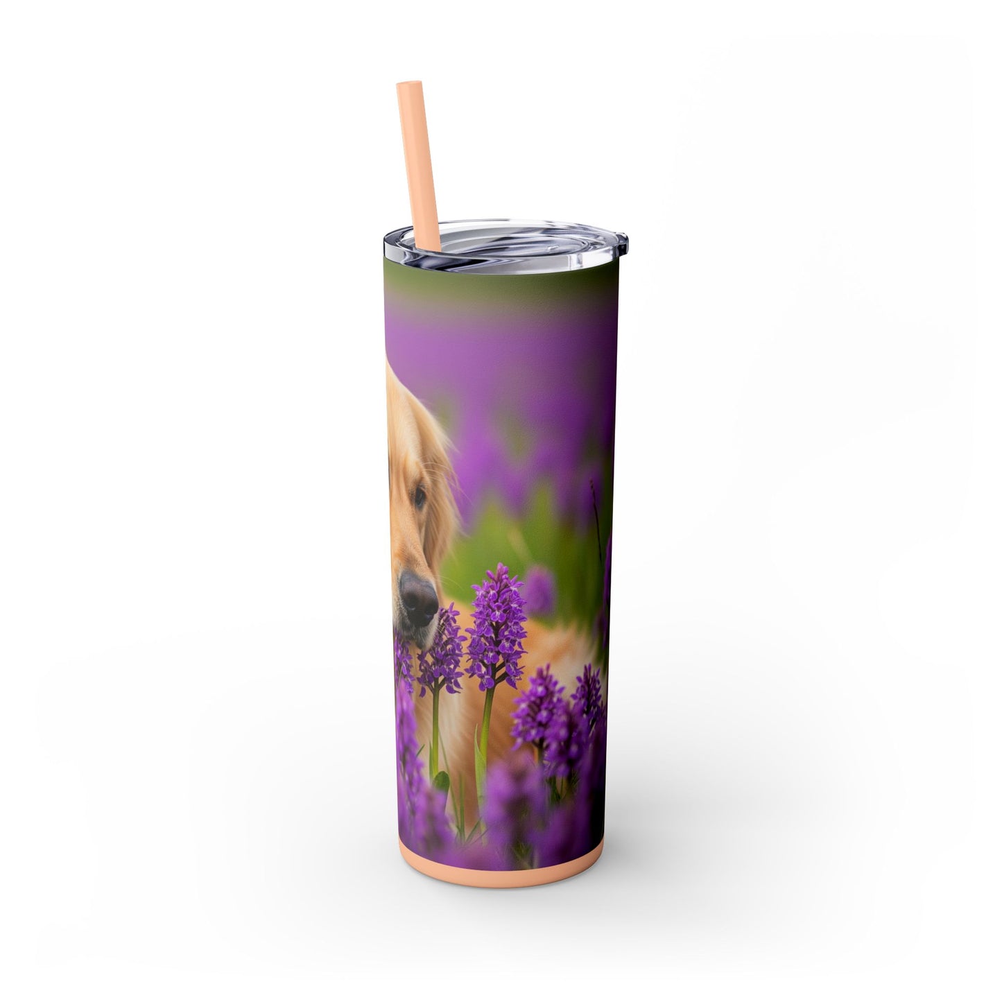 Golden Retriever Skinny Tumbler with Straw, 20oz