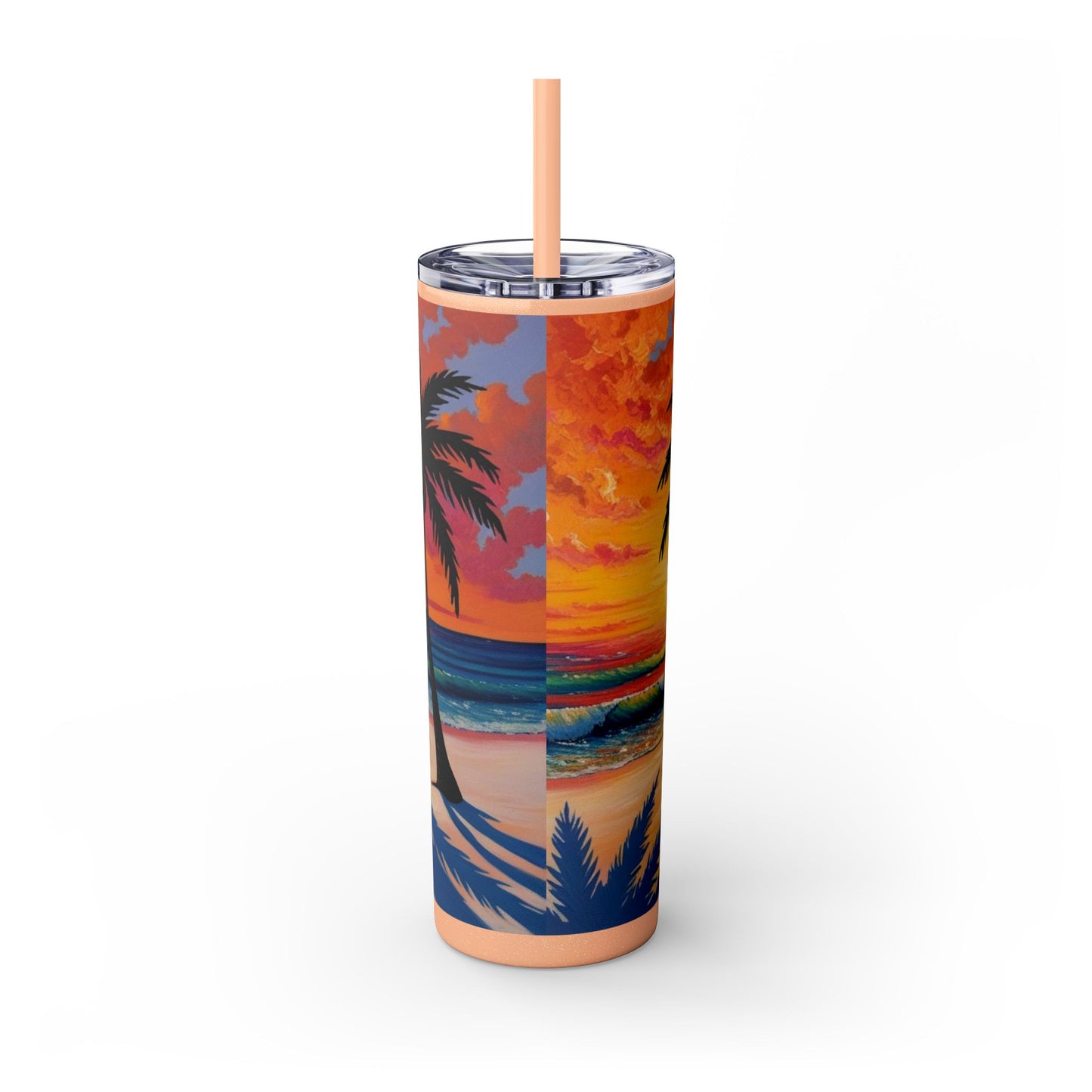 Brilliant Sunrise Skinny Tumbler with Straw, 20oz