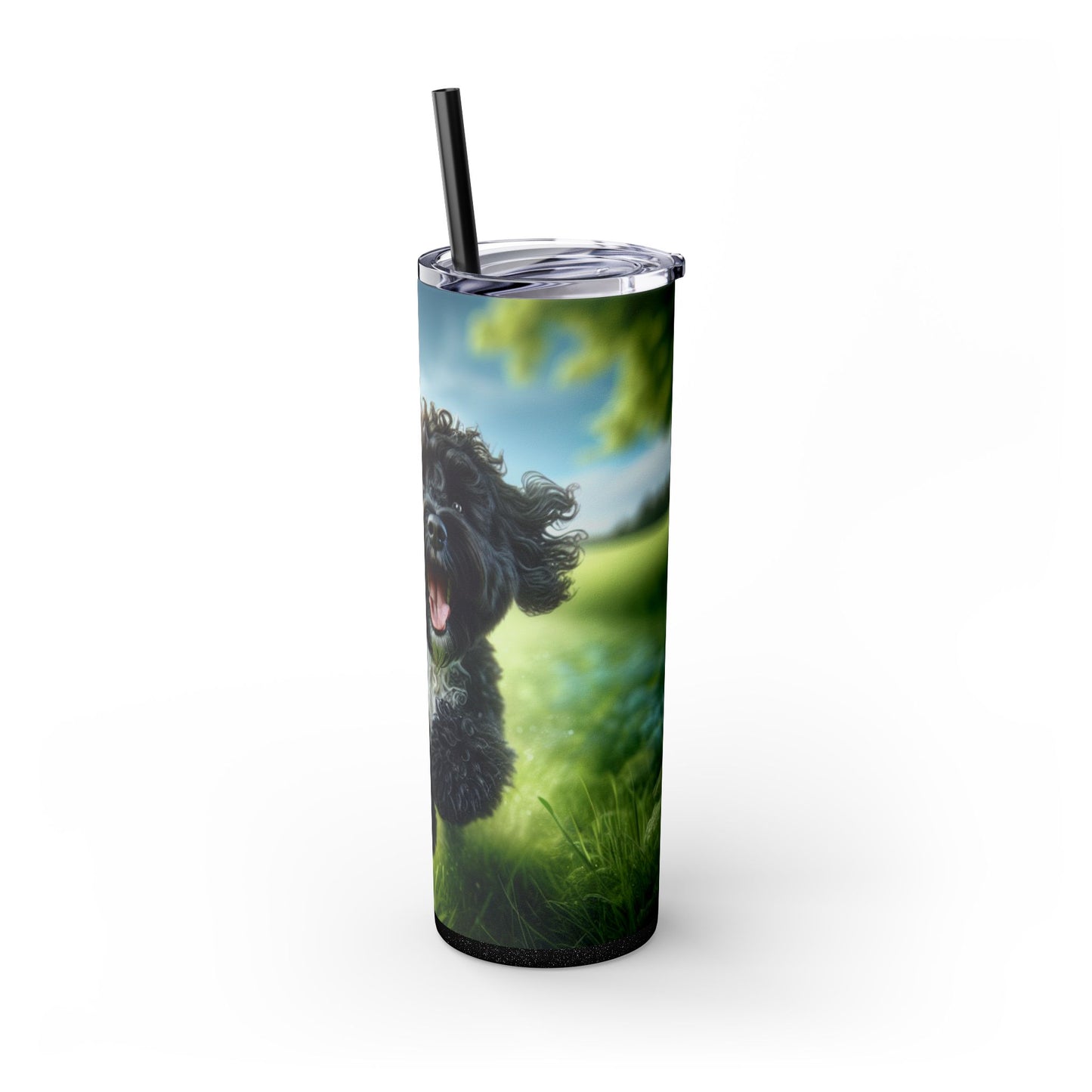 Portuguese Water Dog Skinny Tumbler with Straw, 20oz