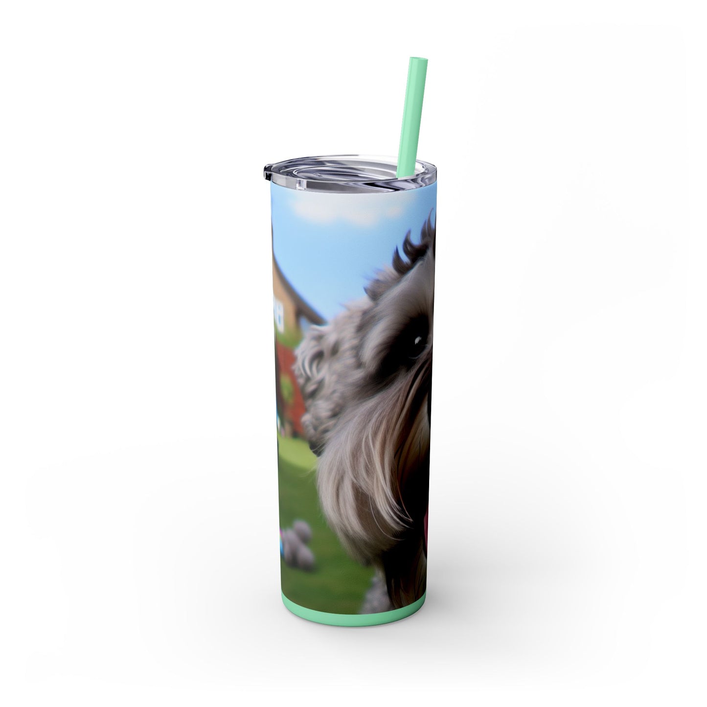 Schnoodle Skinny Tumbler with Straw, 20oz