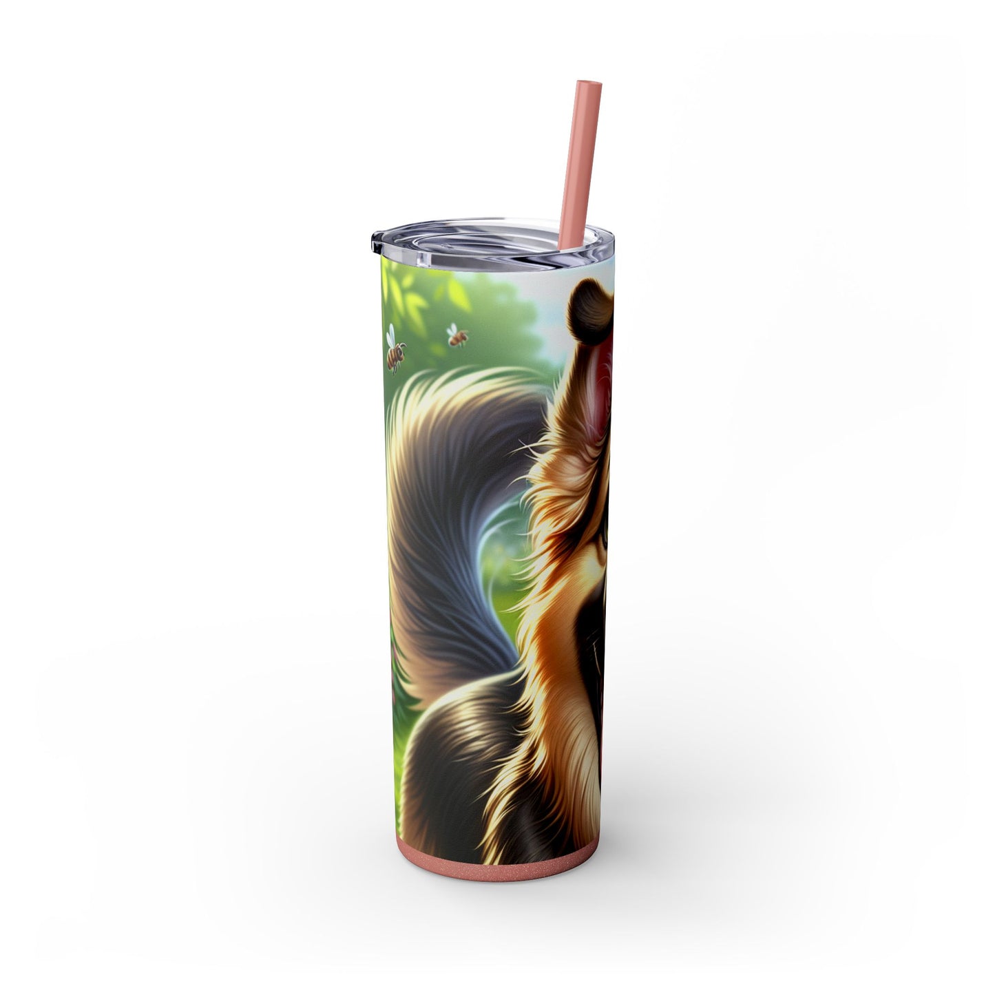 German Shepherd Skinny Tumbler with Straw, 20oz
