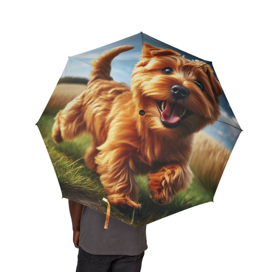 Norfolk Terrier Semi-Automatic Foldable Umbrella