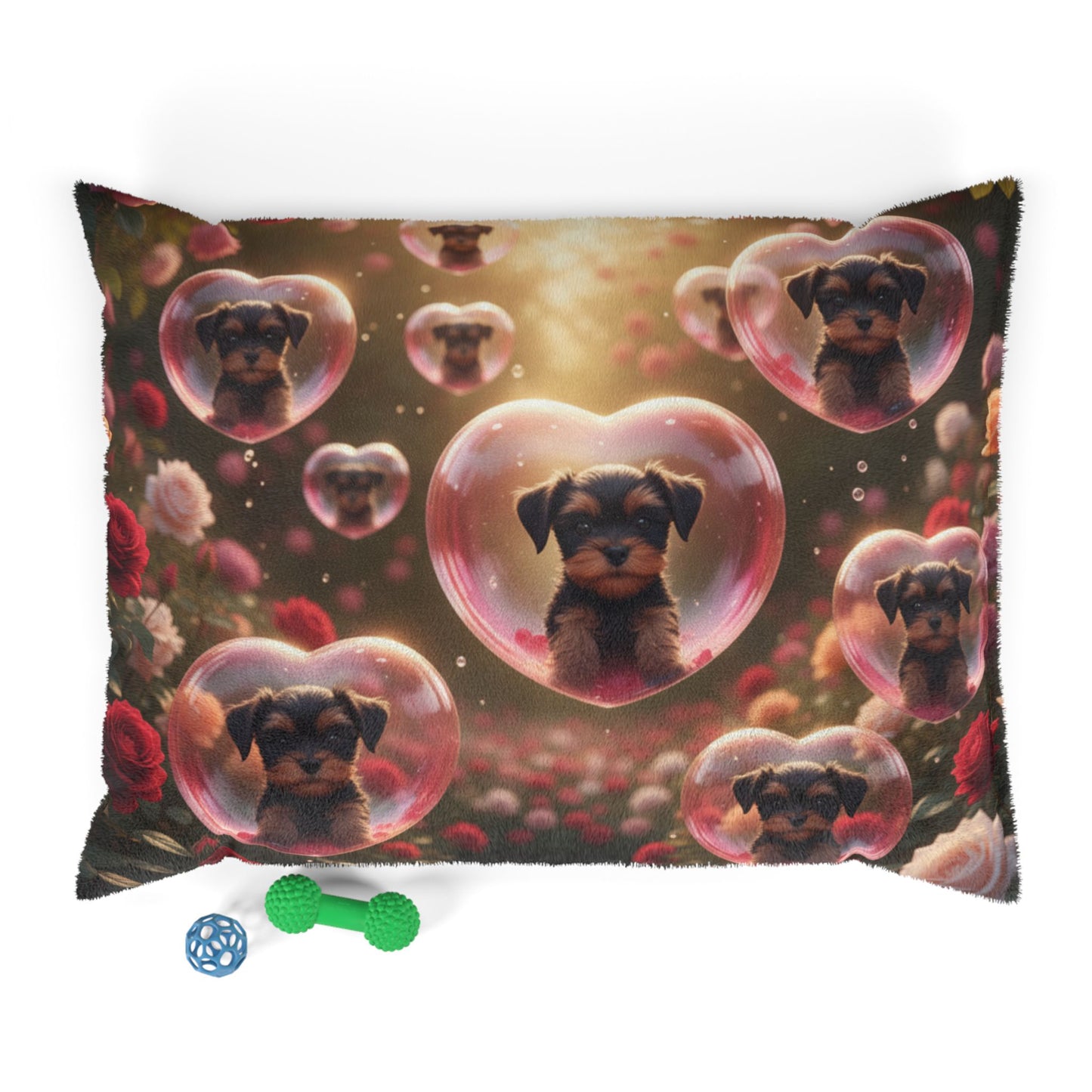 Valentine Puppy Heart Pet Bed — Floral Bubble Dog Bed