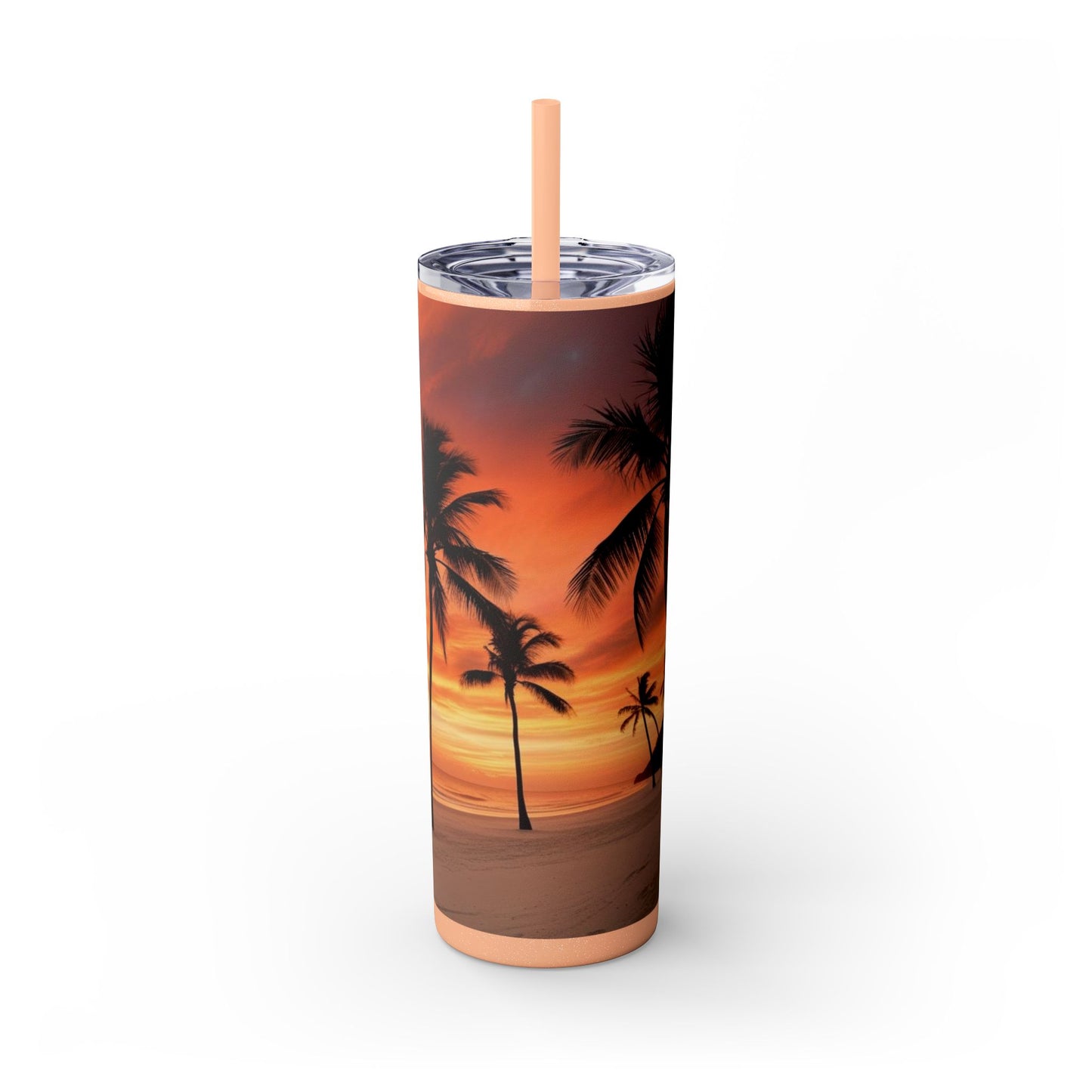 Brilliant Sunrise Skinny Tumbler with Straw, 20oz