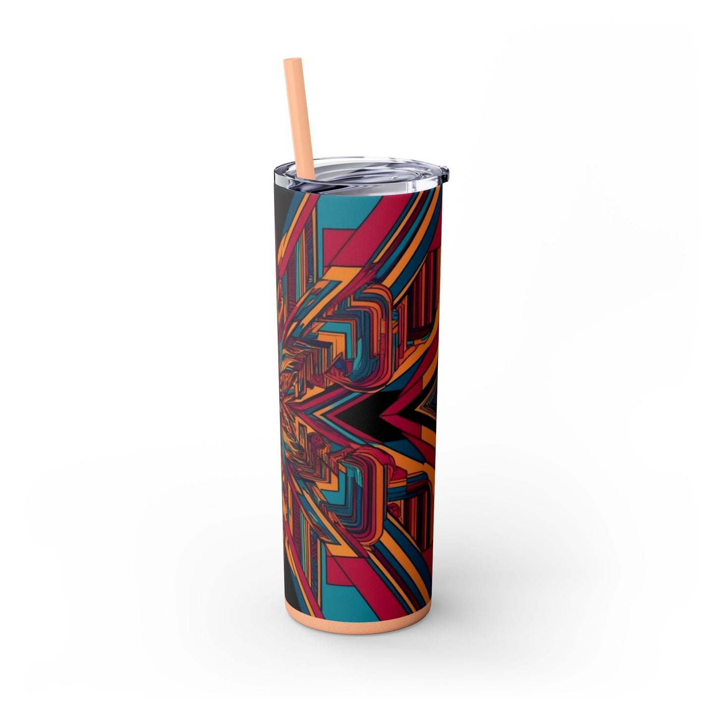 Optical Illusion Skinny Tumbler with Straw, 20oz