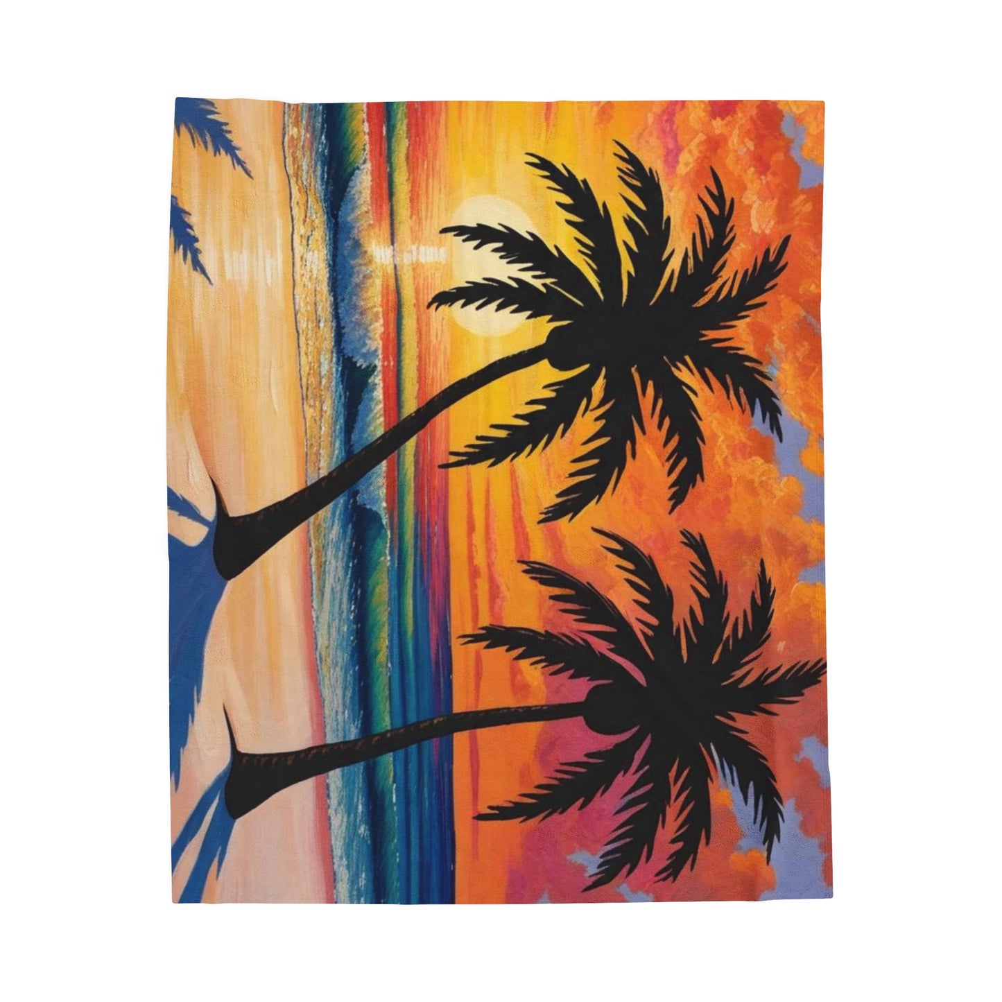 Velveteen Plush Blanket- Beach Sunset