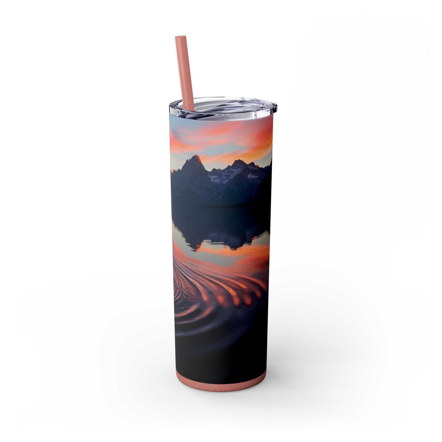 Ripple in a Mountain Lake Skinny Tumbler with Straw, 20oz