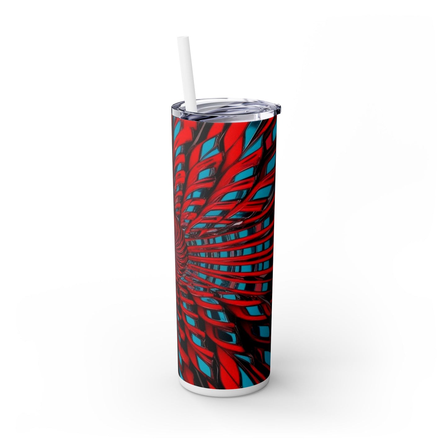 Optical Illusion Skinny Tumbler with Straw, 20oz