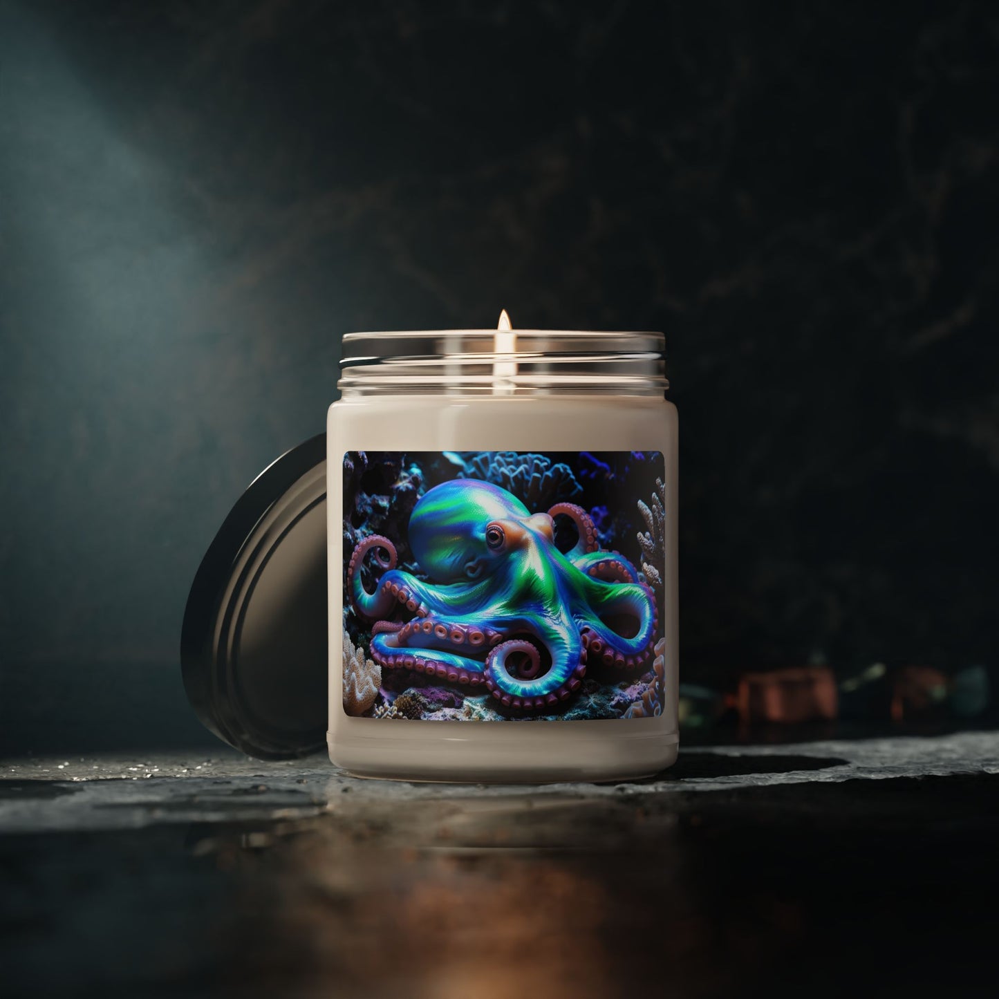 Octopus in Coral- Scented Soy Candle, 9oz