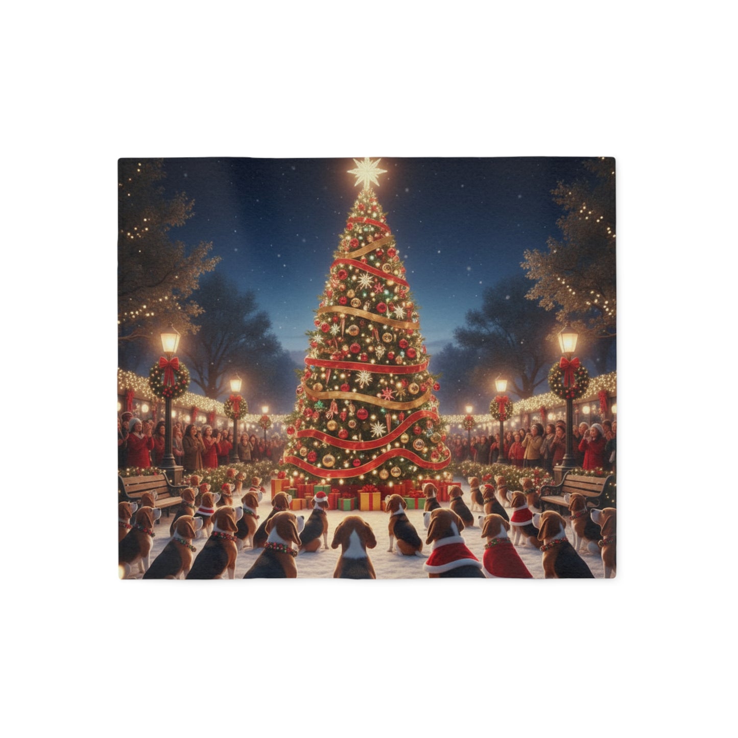 Christmas Tree Lighting Celebration Blanket