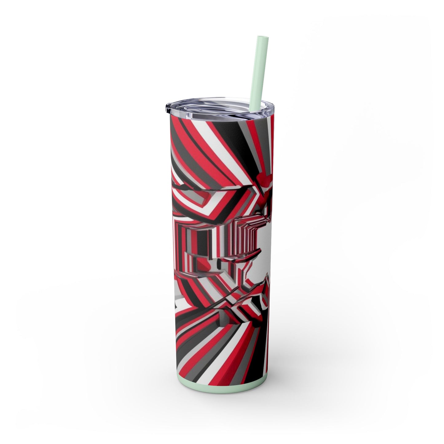 Optical Illusion Skinny Tumbler with Straw, 20oz