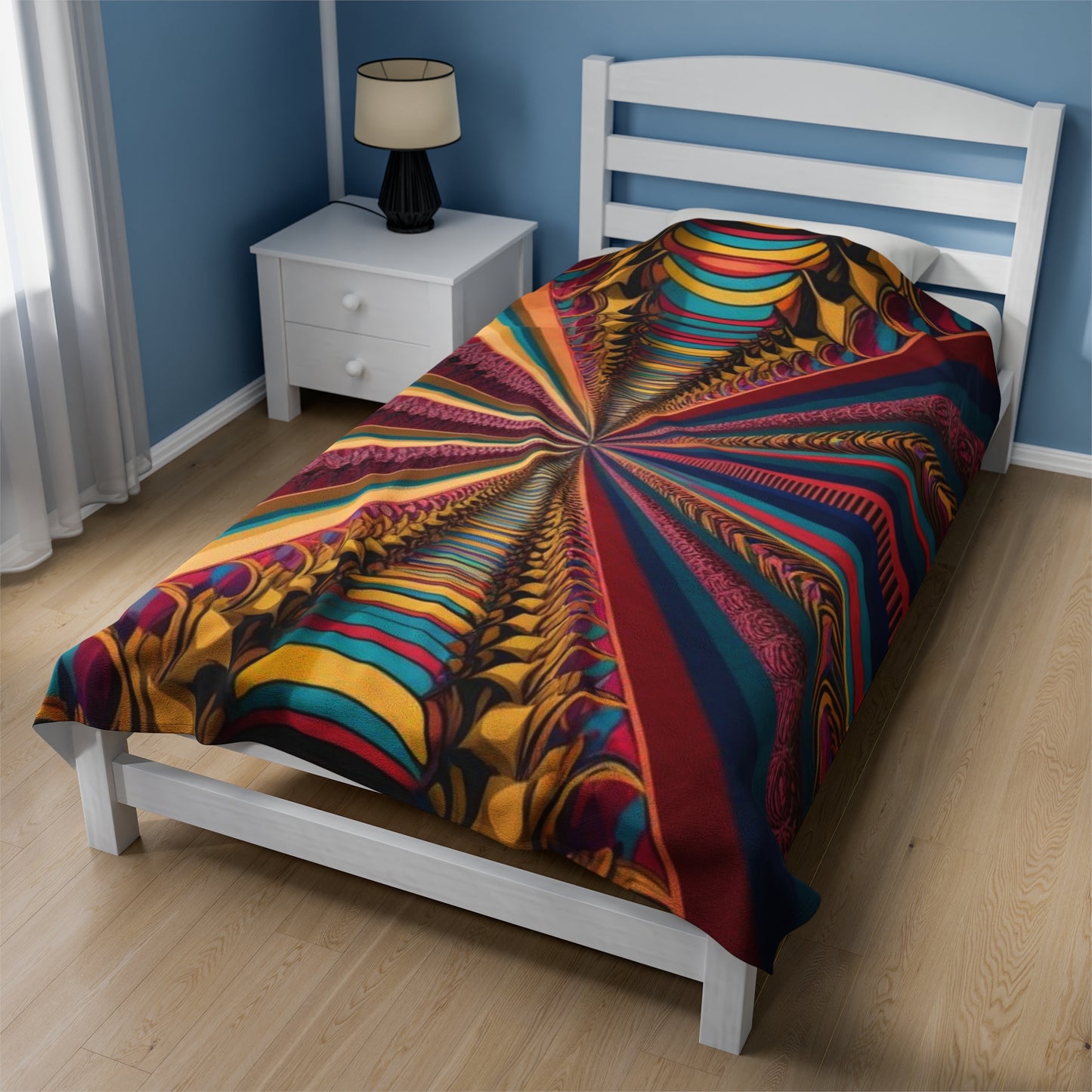 Velveteen Plush Blanket- Optical Illusion