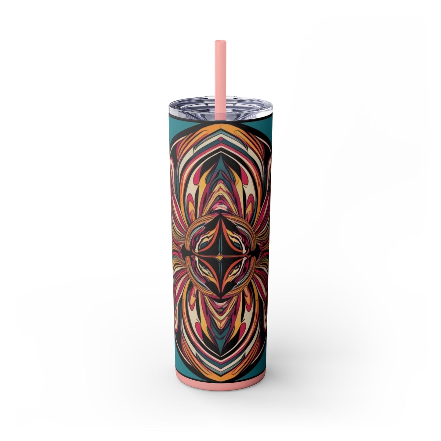 Optical Illusion Skinny Tumbler with Straw, 20oz