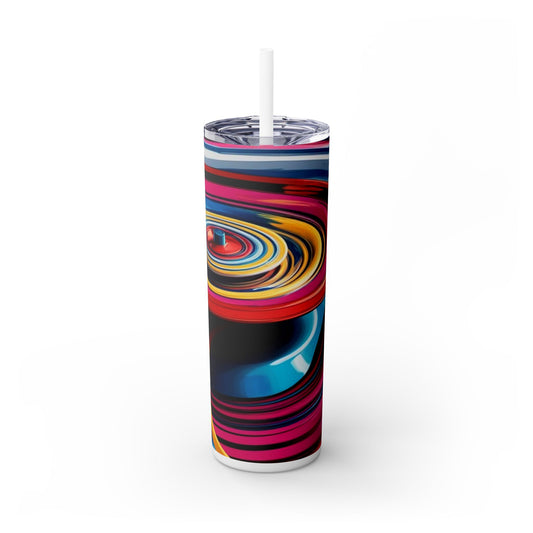 Optical Illusion Skinny Tumbler with Straw, 20oz