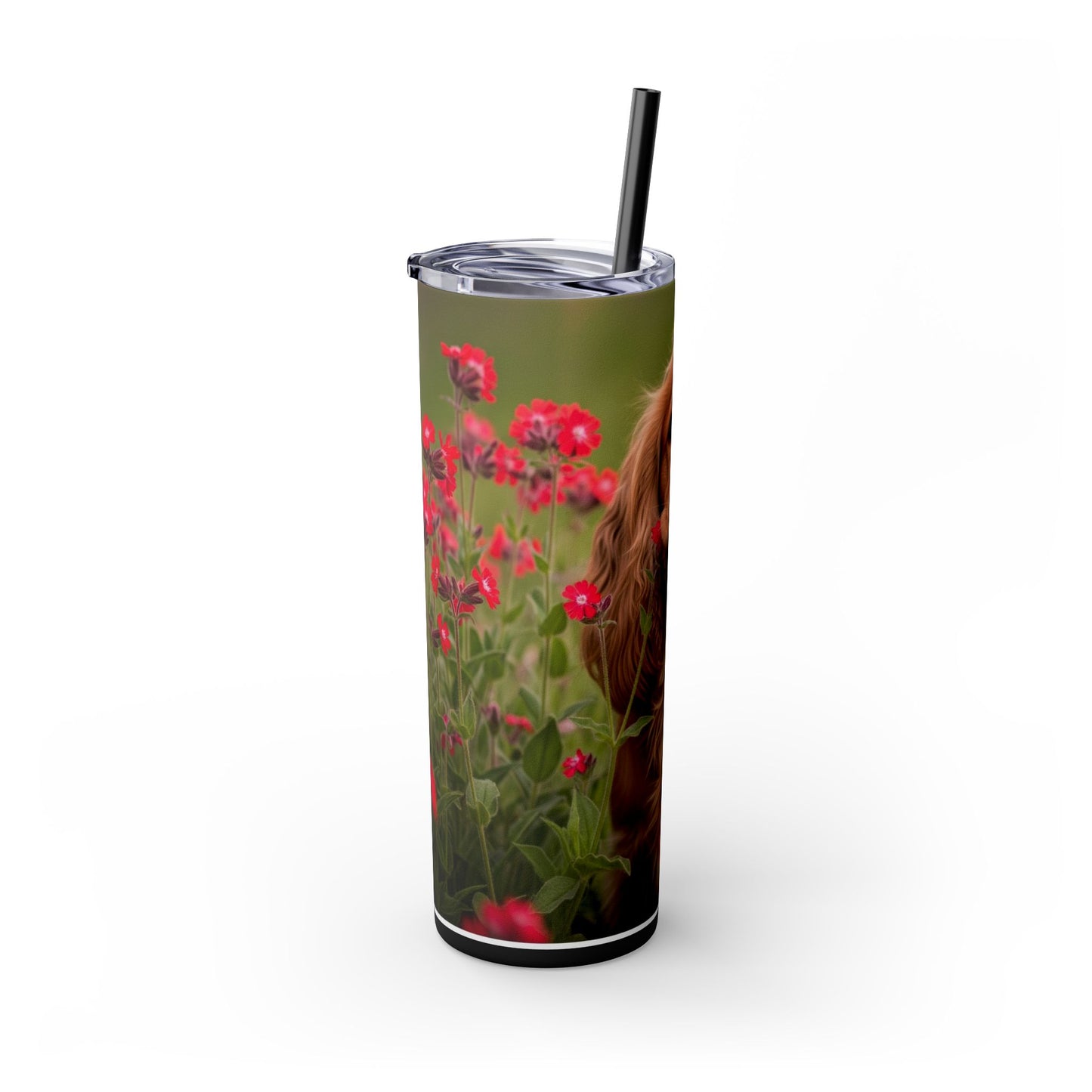 Vaso delgado con pajita de Cocker Spaniel, 20 oz