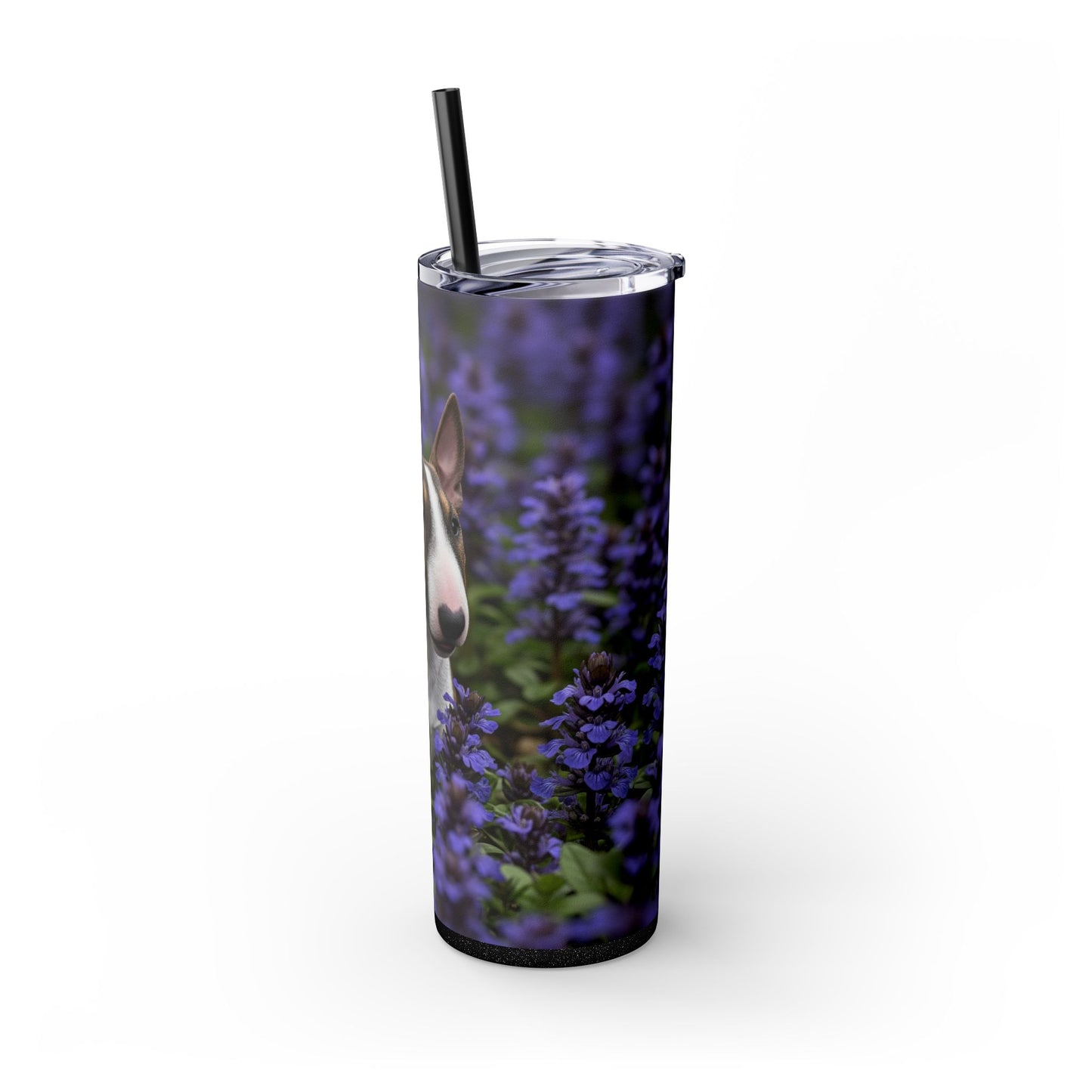 Miniature Bull Terrier Skinny Tumbler with Straw, 20oz