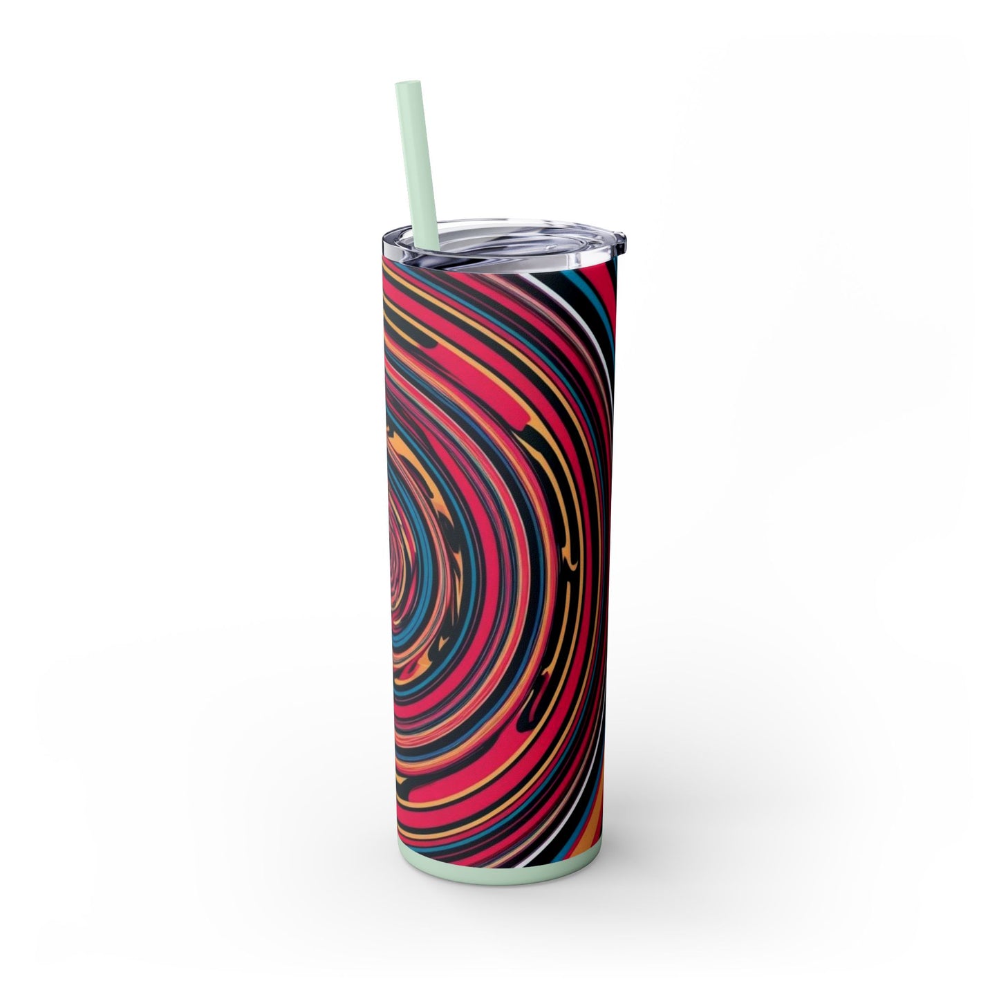 Optical Illusion Skinny Tumbler with Straw, 20oz