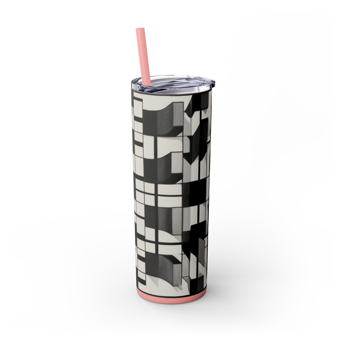 Optical Illusion Skinny Tumbler with Straw, 20oz