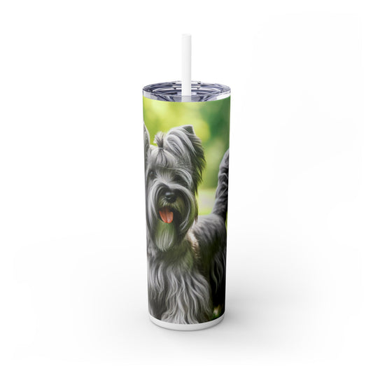 Skye Terrier Skinny Tumbler with Straw, 20oz